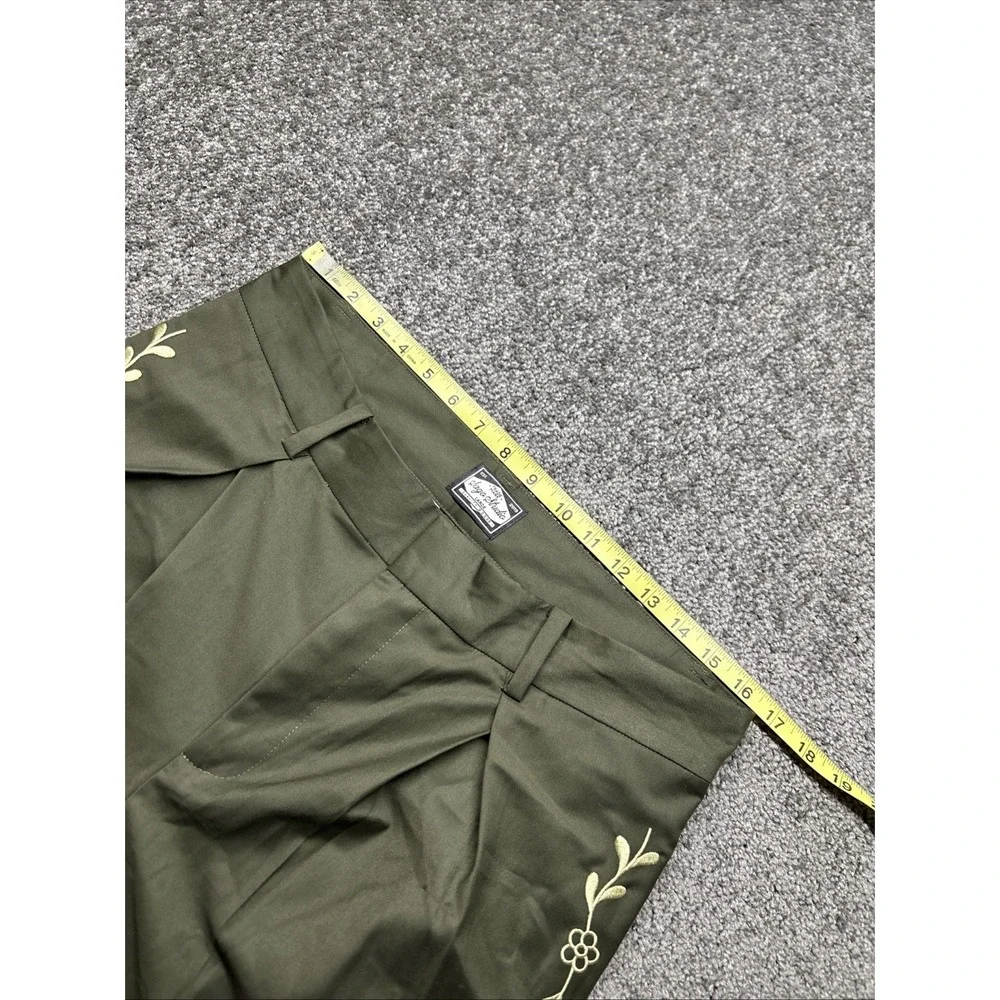 Sago Studio Elenor Pants Mens 33x29 Olive Green Embroidered Dress Pants